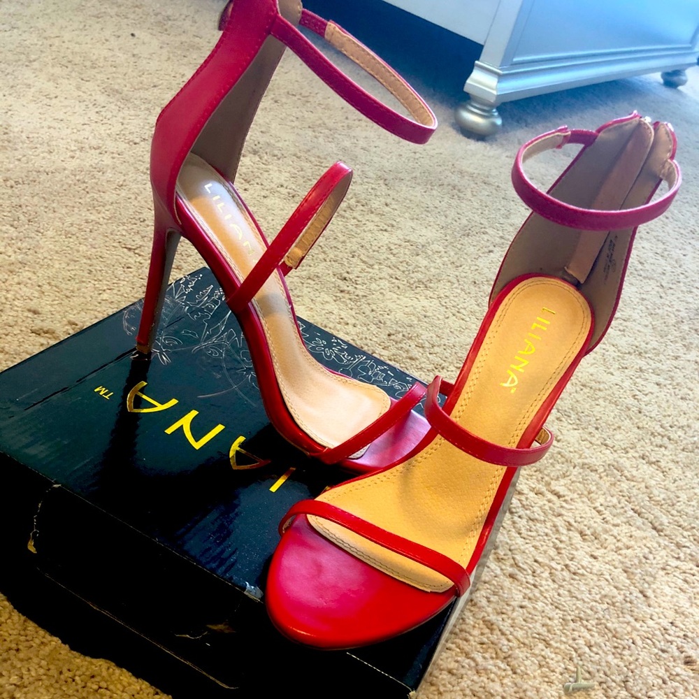 LILIANA Strappy Red Heels